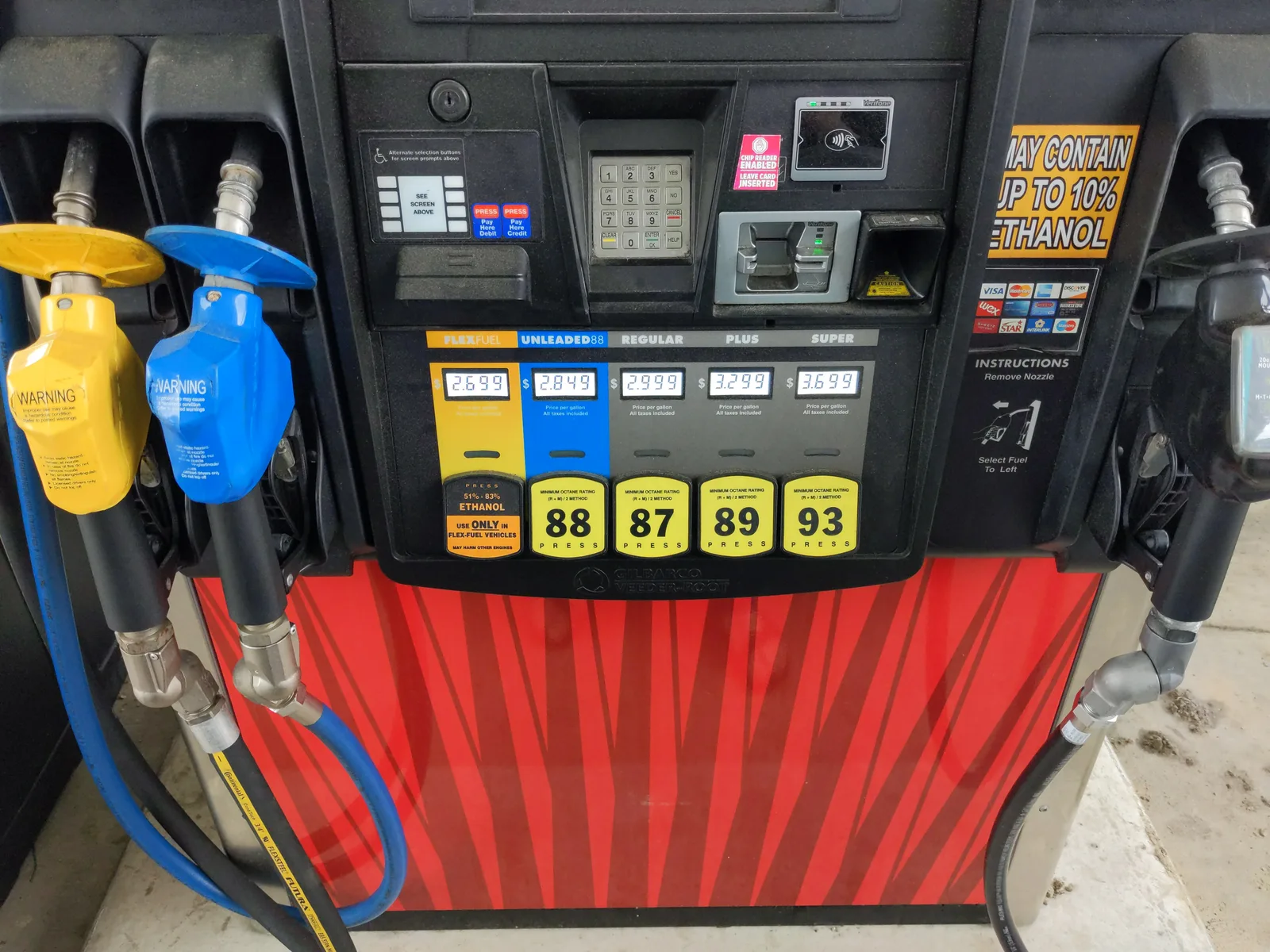 Pompe à essence avec plusieurs types de carburant