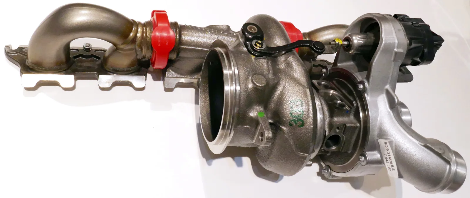 Turbocompresseur neuf avec collecteur d'échappement intégré et actionneur électronique